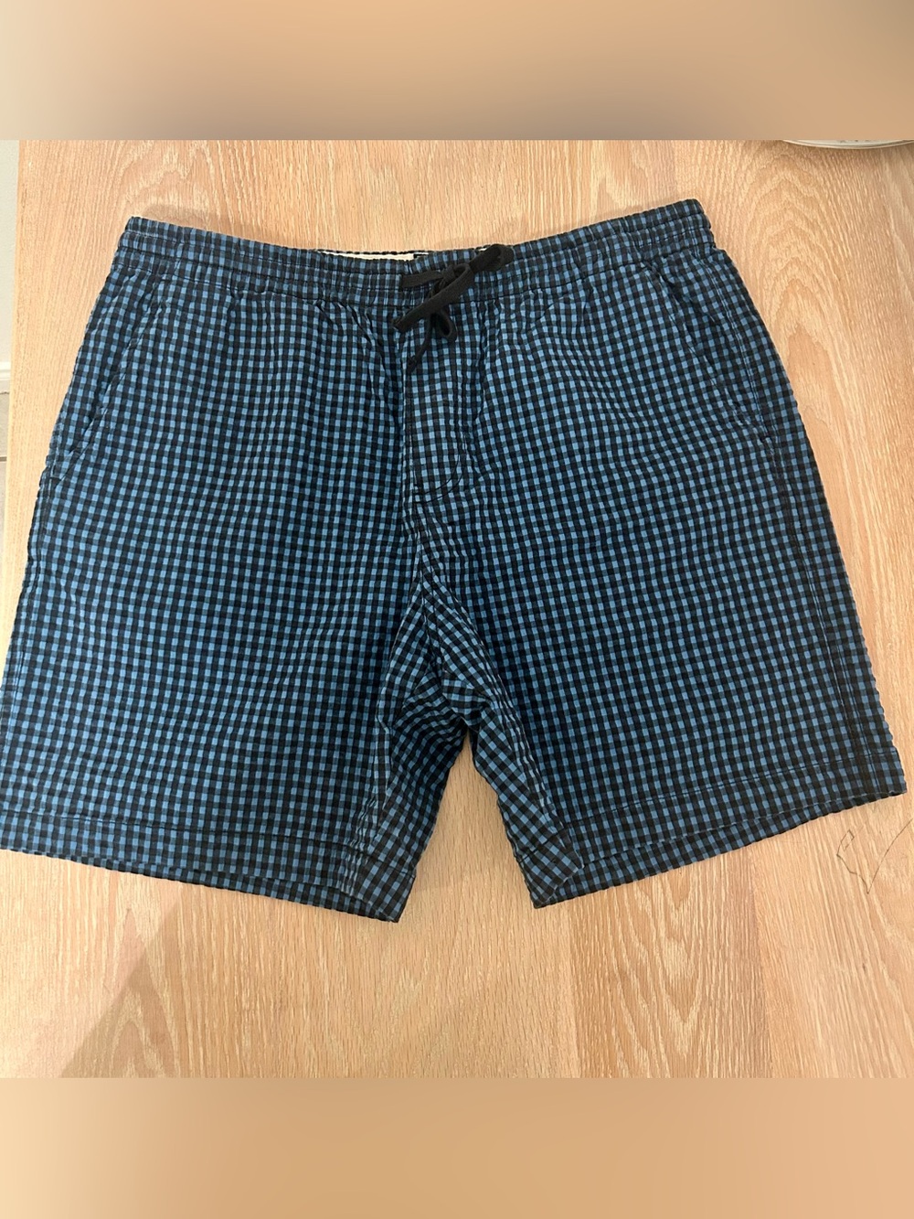 Todd Snyder Blue and Black Checked Swim Trunks